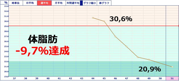 30代女性ダイエット結果体脂肪